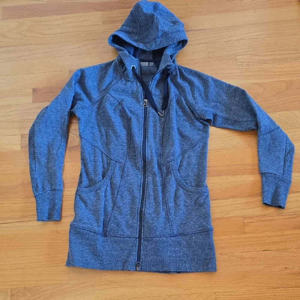 Athleta CYA Heathered Blue Hoodie Sweatshirt- M - Picture 1 of 12